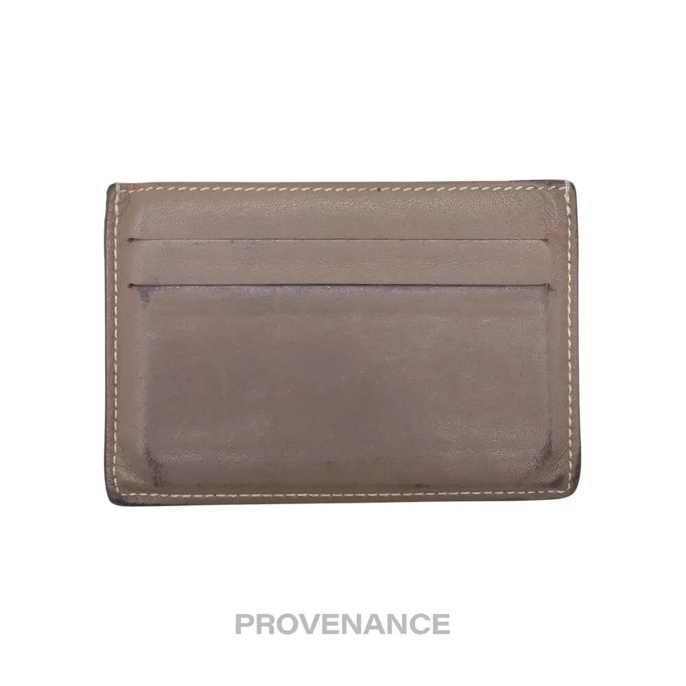 🔴 Hermes Citizen Twill Card Wallet - Etoupe Swift Leather